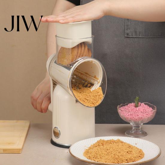 Strumento Professionale per Affettare Verdure Trituratore Manuale, con Design Stabile della Base a Ventosa, 5 Grattugie Rotanti Sostituibili in Acciaio Inossidabile