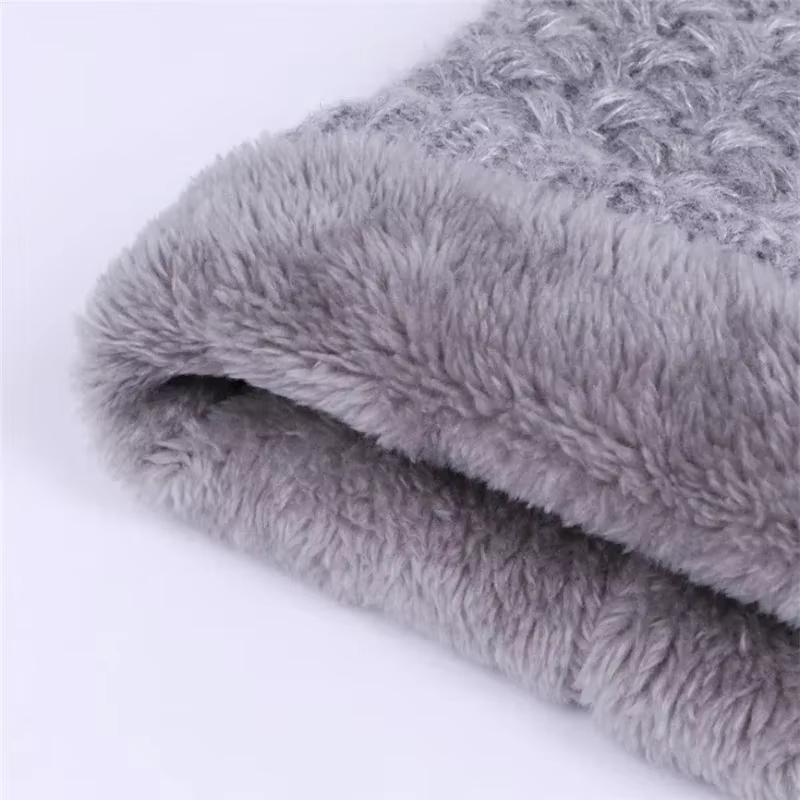 Unisex Winter Neck Scarf Knitted Thickened Wool Fluff Warm Neckerchief Protective Cervical Spine Loop Outdoor villus Ring Scarf