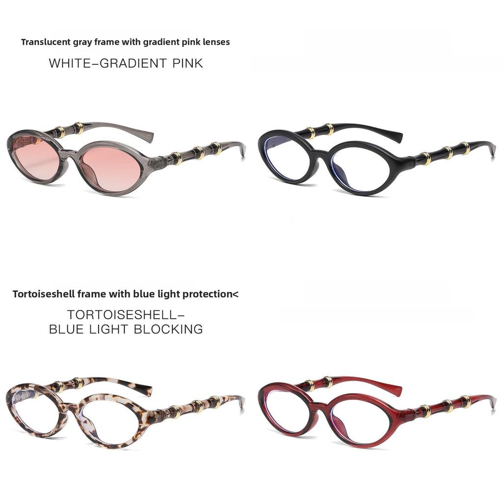 Fashion Elliptical Frame Sunglasses With Uv400 Protection For Summer Travel