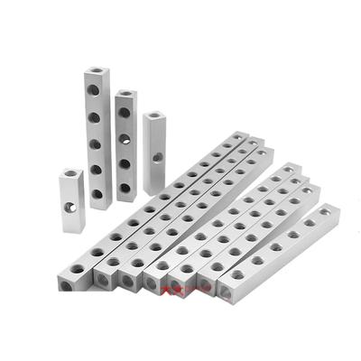 (Port To Port 25mm) 20x20mm G 1/4" BSP Female 2-12 Way Aluminium Alloy Distributor Manifold Splitter Block Pneumatic Air Fitting