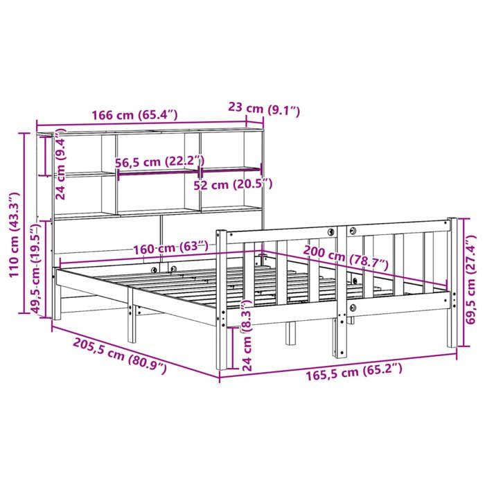 VidaXL Bunk Bed Without Mattress 160x200 Cm Solid Pine Wood 3321708