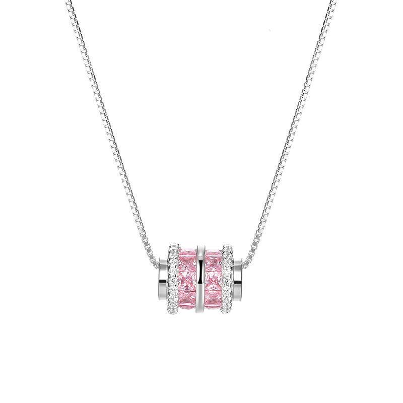 Pink Small Waist Necklace for Women, Ins Niche Design, Sweet and Light , Unique Minimalist Style, Zircon Pendant Collarbone Chain