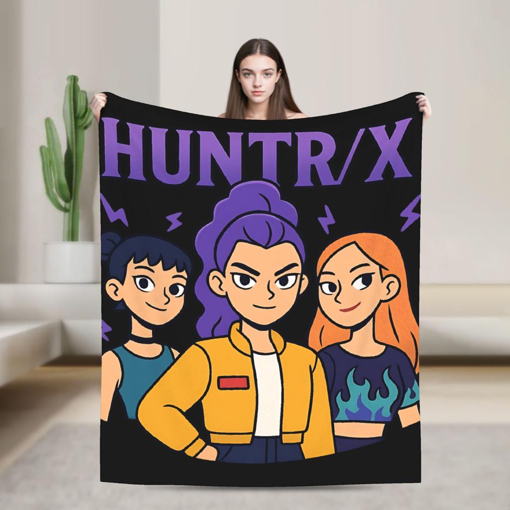 Saja Boys  Kpop Hunter Halloween Warm Soft Blankets  Camping Plush Throw Blanket Comfortable Home Decor Bedspread Sofa Bed Cover