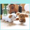 Plush Dog Keychain With Wagging Tail Short Fur Backpack Accessory Gift For Kids Collectible Stuffed Animal