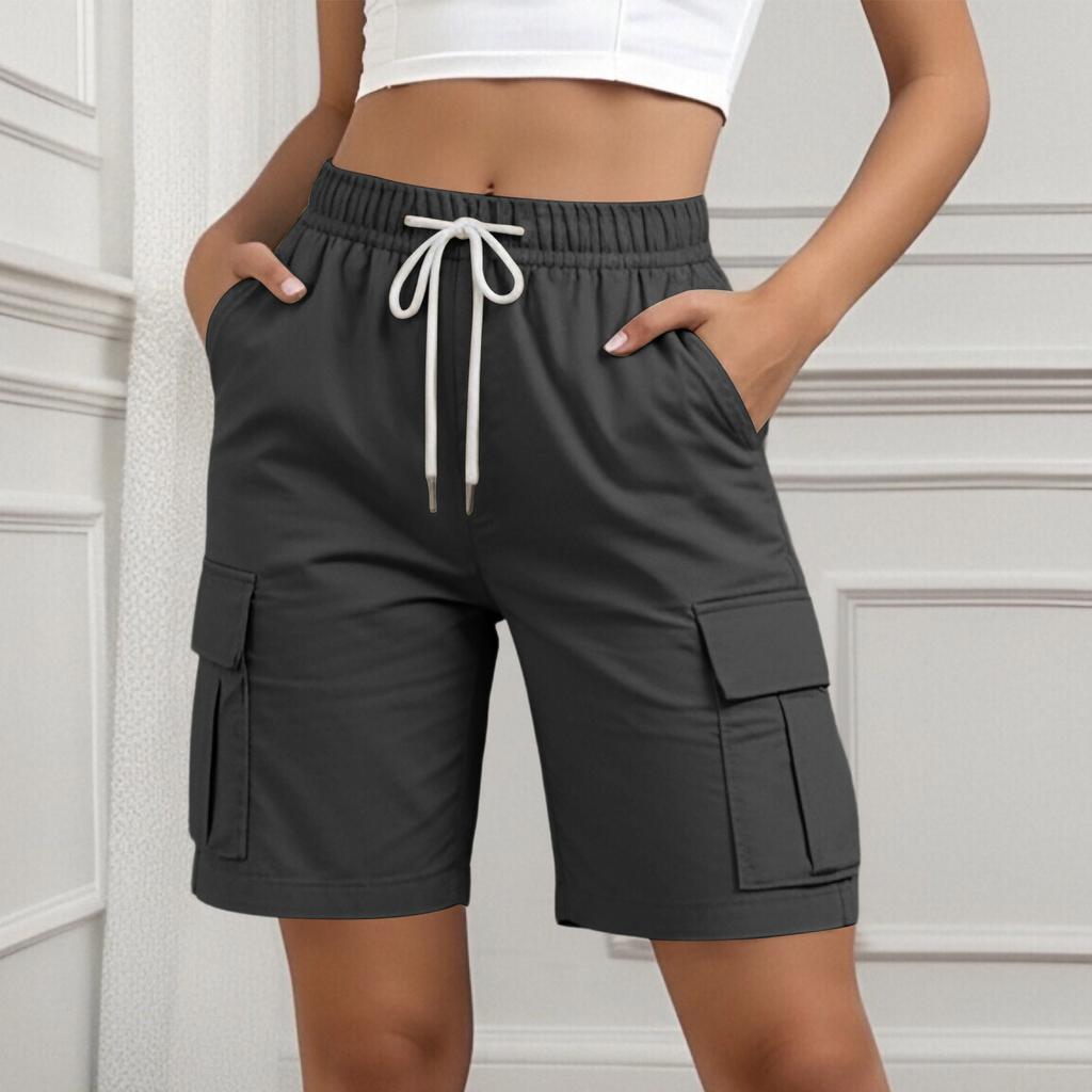 Women's Fashion Drawstring Casual Pocket Sports Shorts