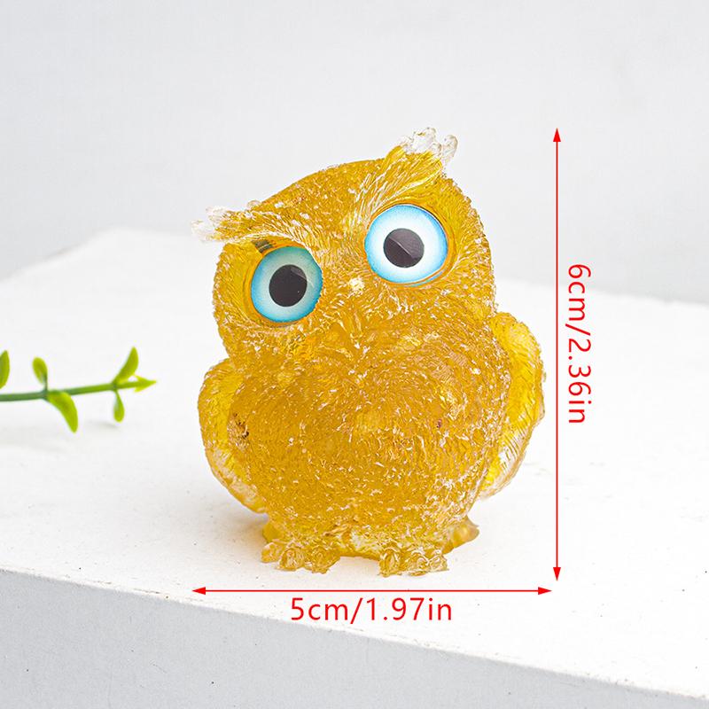 1Pc Natural  Cute Animal Image Macadam Drip Glue Owl Household Supplies Desktop Ornament