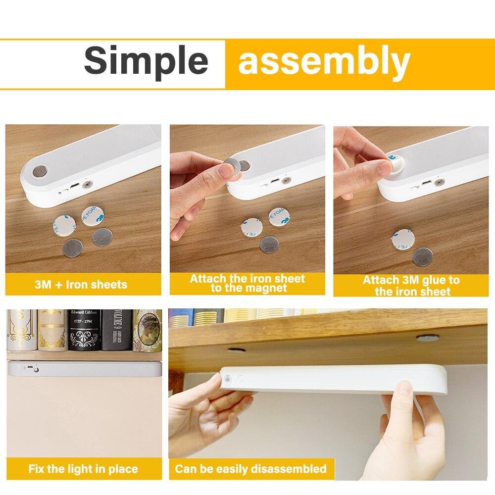 LED Night Light Desk Lamp Office Study Light USB Rechargeable Light Magnetic Dimmable Eye Protection Bedroom Light Three Colors