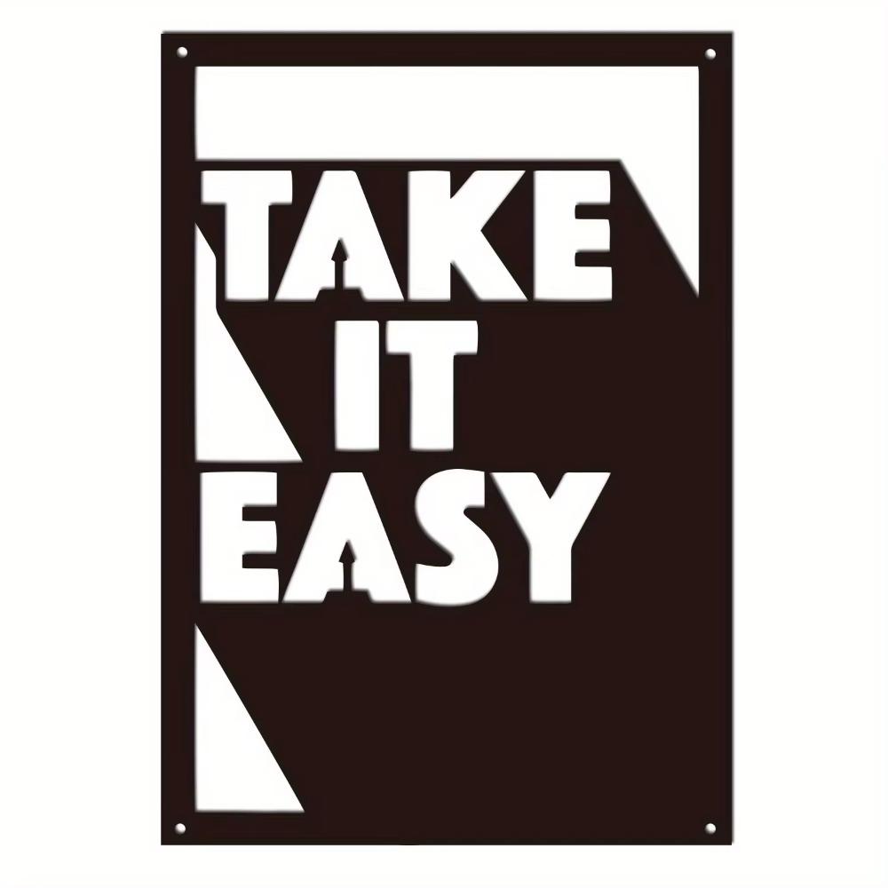 1 шт. Металлическое настенное искусство «Take It Easy» Стильное украшение интерьера — фото 5