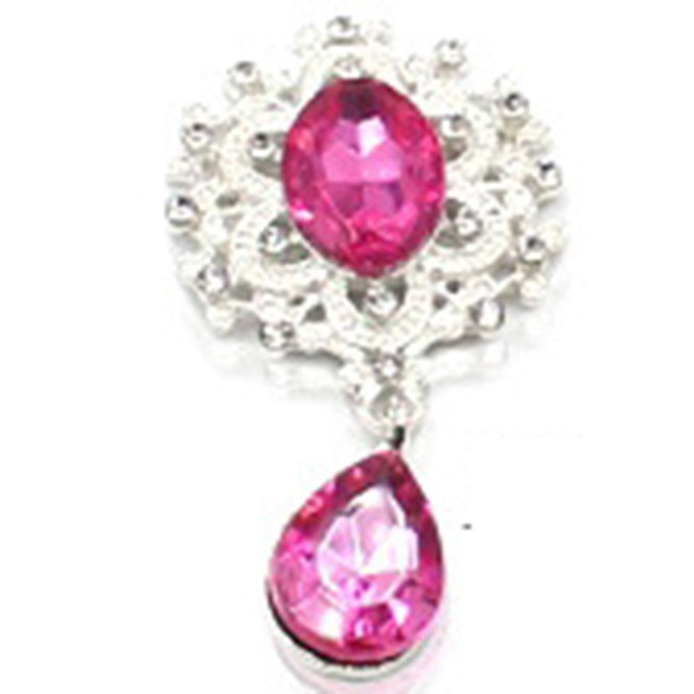 Decorative Water Droplets Faceplate Brooch Sewing Button Scrapbooking Pendant Alloy Rhinestone