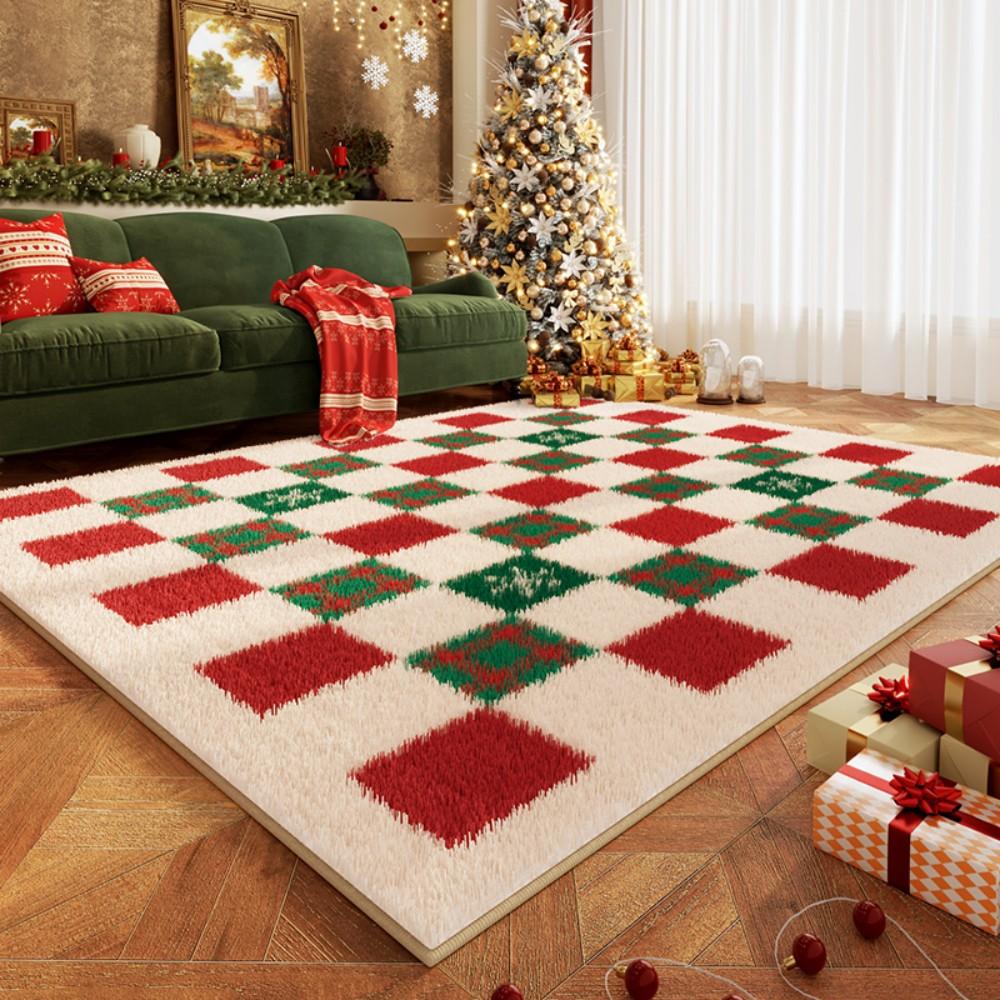 

Christmas Diamond Pattern Living Room Carpet Red And Green Classic Colour Scheme Living Room Bedroom Carpet Home Decor 100x160CM(3.3X5.3FT