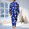 Men's Pajama Set with Long Sleeve Shirt and Pants, Loose Fit Comfortable Sleepwear, Christmas Print