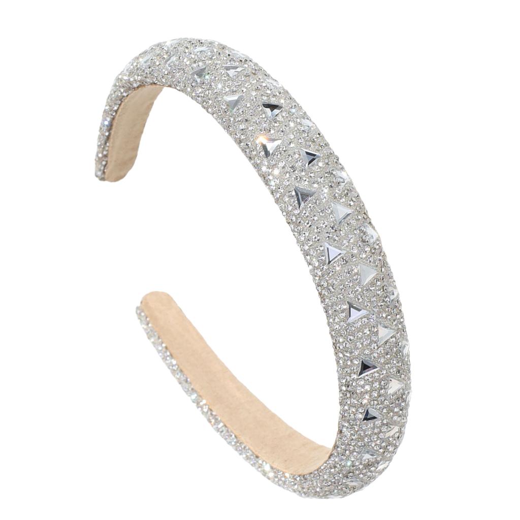 Shimmering Dark Rhinestones Headpiece Lightweight Headbands Adjustable Design For Celebrations Professional Use