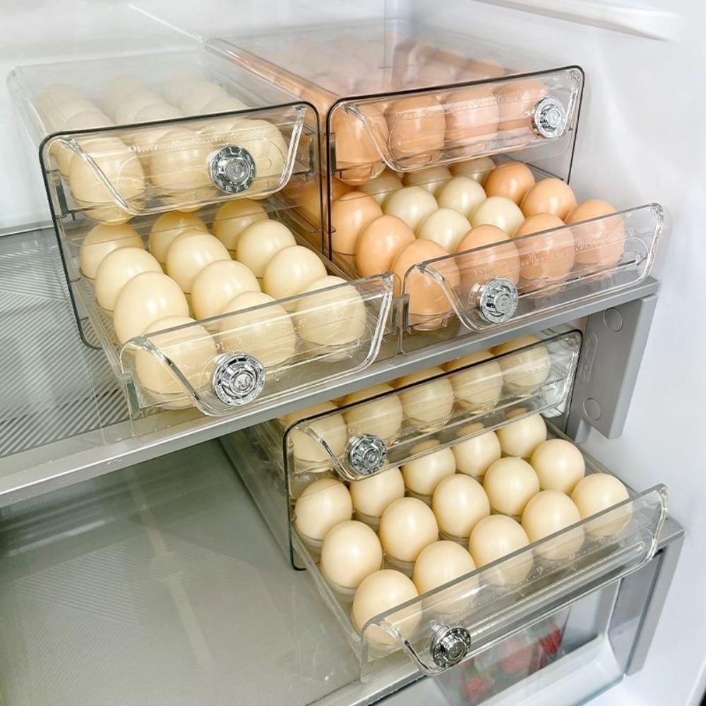 Przezroczysty Pojemnik na Jajka Dwupoziomowe Pudełko do Przechowywania Jaj Kreatywny Stojak na Jajka Utrzymujący Świeżość