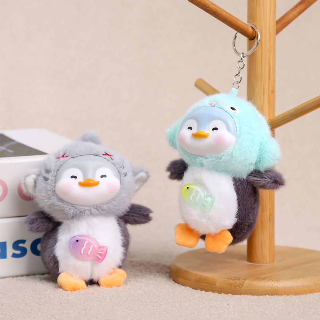 Cute Plush Toy Keychain Vinyl Penguin Pendant Creative Animal Stuffed Doll Cartoon Backpack Birthday Gifts