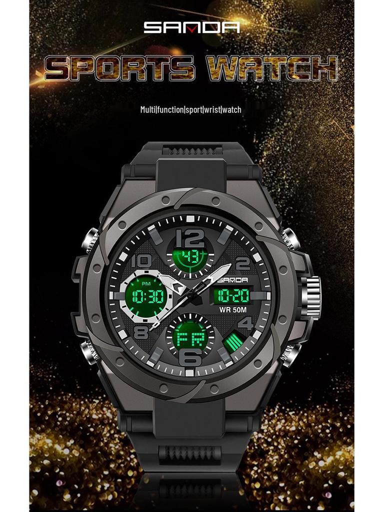 Sanda 6008 Multifunctional Men's Waterproof Sport Quartz Watch