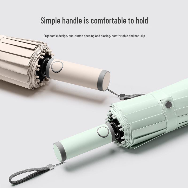 Dual-Use Extra-Large Folding Umbrella: Anti-UV, Rain or Shine, For Two