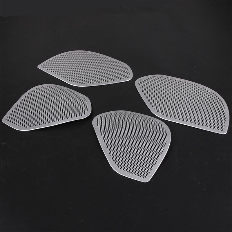 For Jaguar F-Pace f pace x761 2016 Aluminum Alloy Silver Car Door Speaker Cover Decorative Sticker Car Accessories