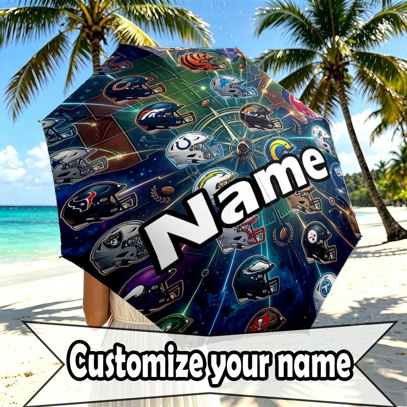 Custom Name Personalized Basketball NBA Print Umbrella, Auto Open Close, 8‑Rib Sturdy Frame, Commute Camping Hiking Use, Birthday Gift