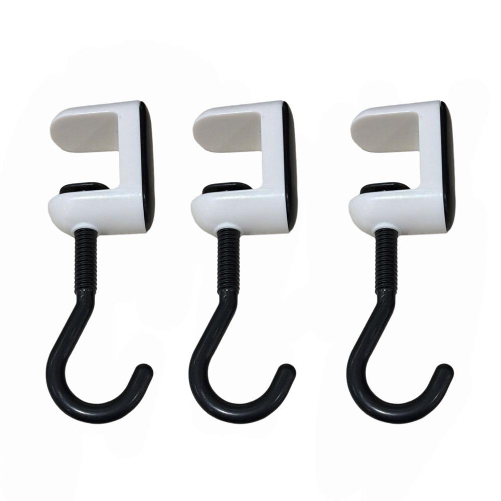 

3 шт. Пластиковый регулируемый крючок для края стола, высокая грузоподъемность, вешалка для школьной сумки на боковую часть стола, офисы чёрный/белый
