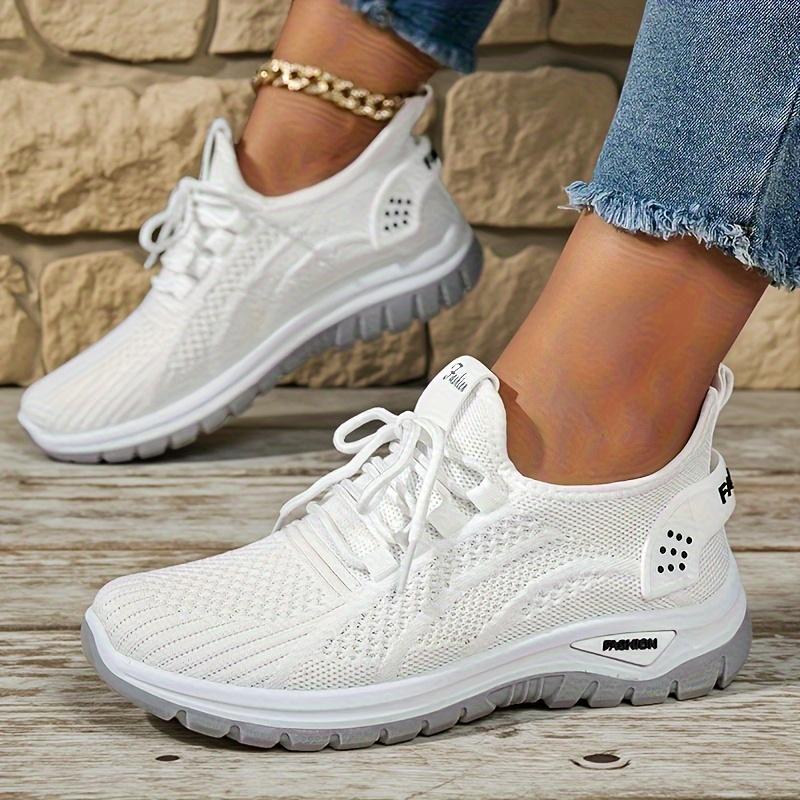 Women s Breathable Mesh Sports Shoes - Lightweight Low Cut Running Shoes with Cushioning Support Comfortable All Season Casual and Wearable 36 белый 1318₽
