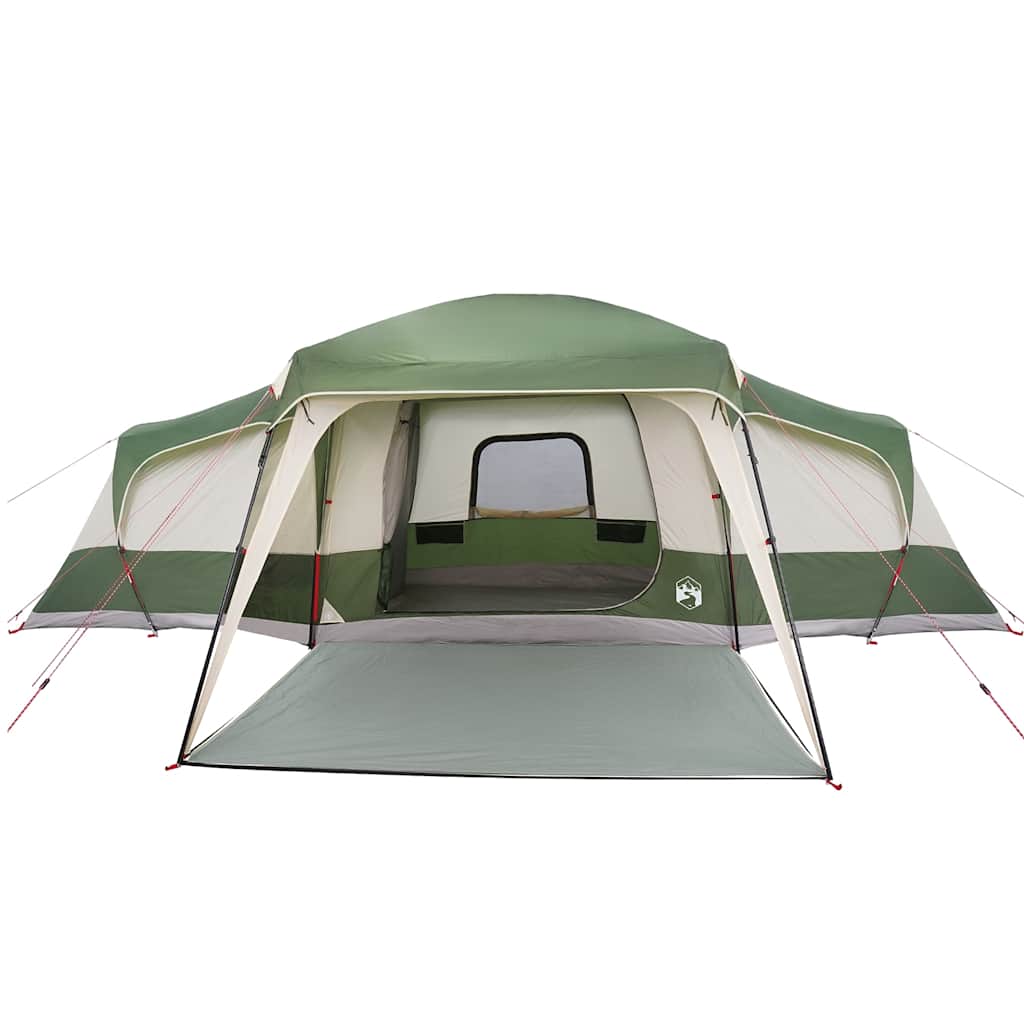 Family Tent with Porch 9 Person Capacity Green Waterproof