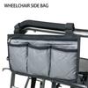 Reflective Strip Multi-pocketed Pocket Organizer Armrest Pouch Storage Bag Wheelchair Side Bag