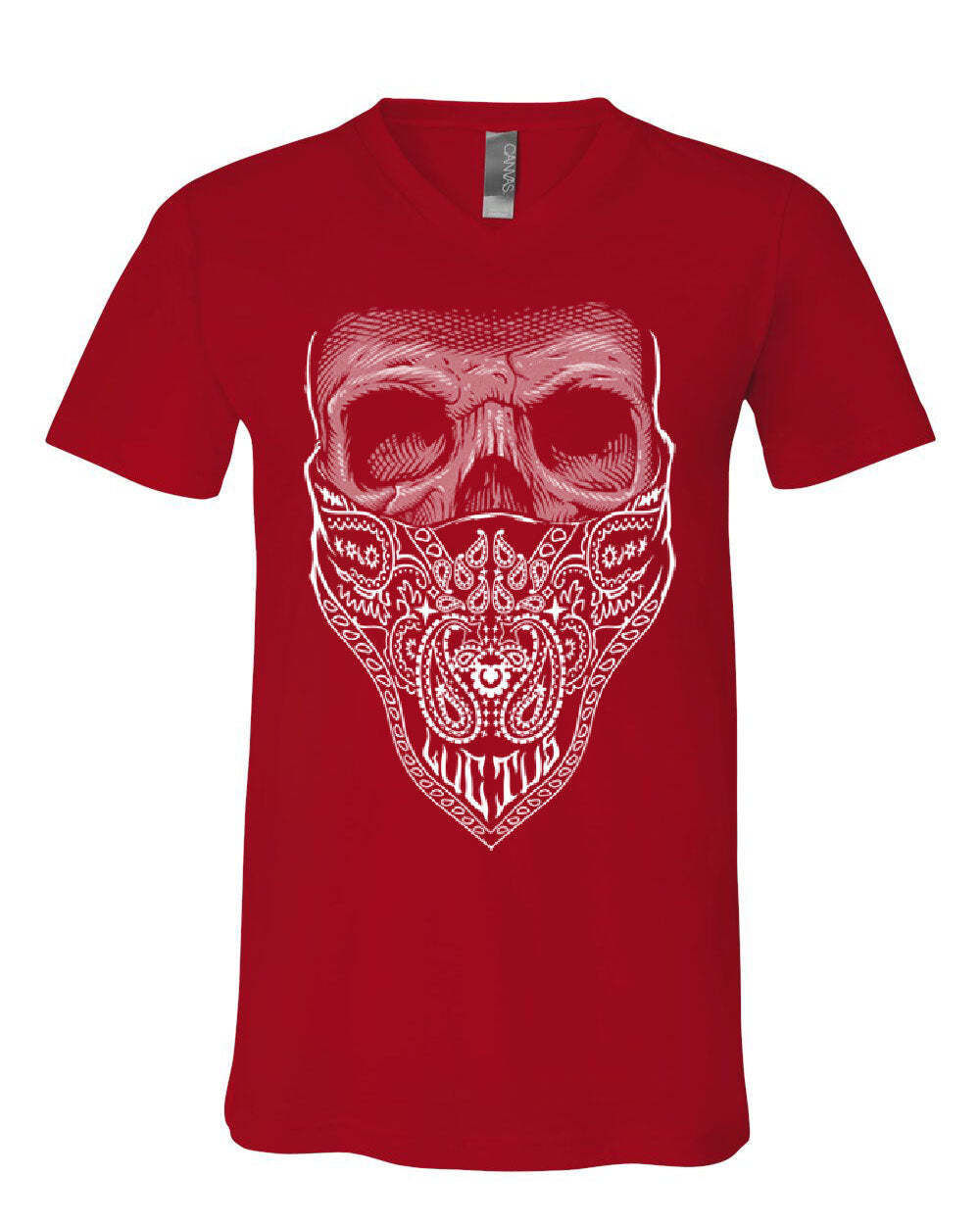 Bandana Skull V-Neck Tee Badass Gangsta Swag Dead S разноцветный