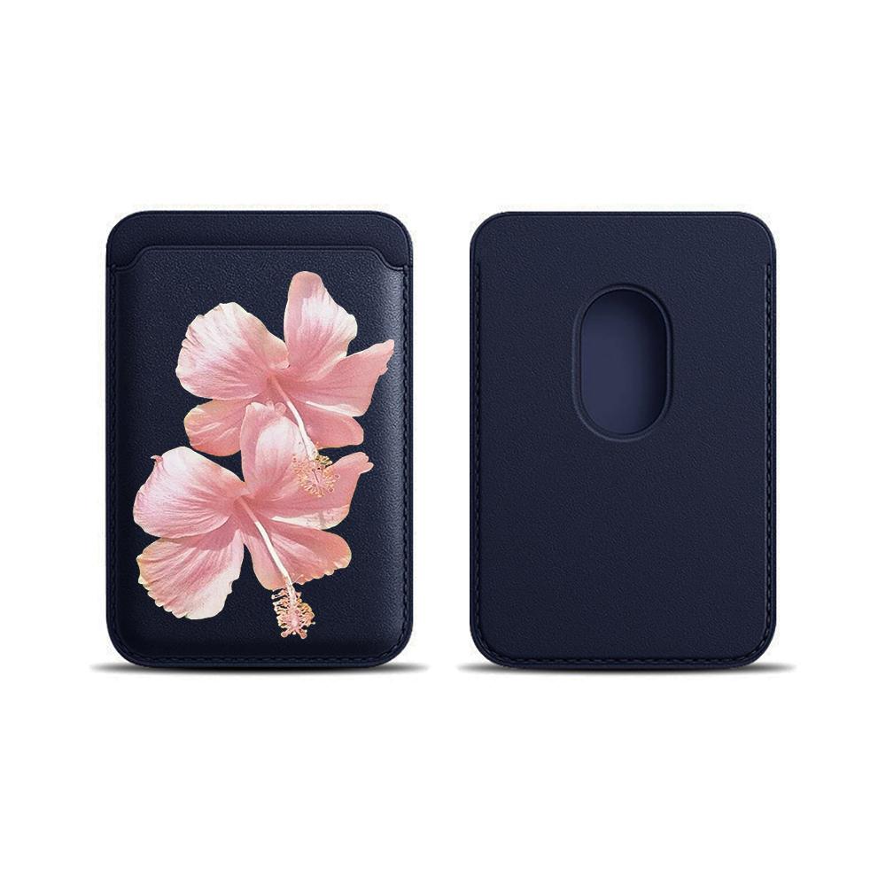 Hibiskusblüten Kartenetui Hülle Handy-Kartenhalter Für Magnetische Hülle Geeignet Für Alle iPhone Für Magsafe Karten-Handy Rückentasche