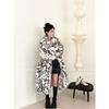2025 Lynx Pattern Imitation Fox Fur Jacket Women's Thickened Environmentally Friendly Hair Long Leopard Print Suit Collar Fur Coat