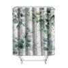 1Pc Green Leaf Eucalyptus Print Polyester Shower Curtain, Machine Washable, Art Theme, With Hooks, For Bathroom