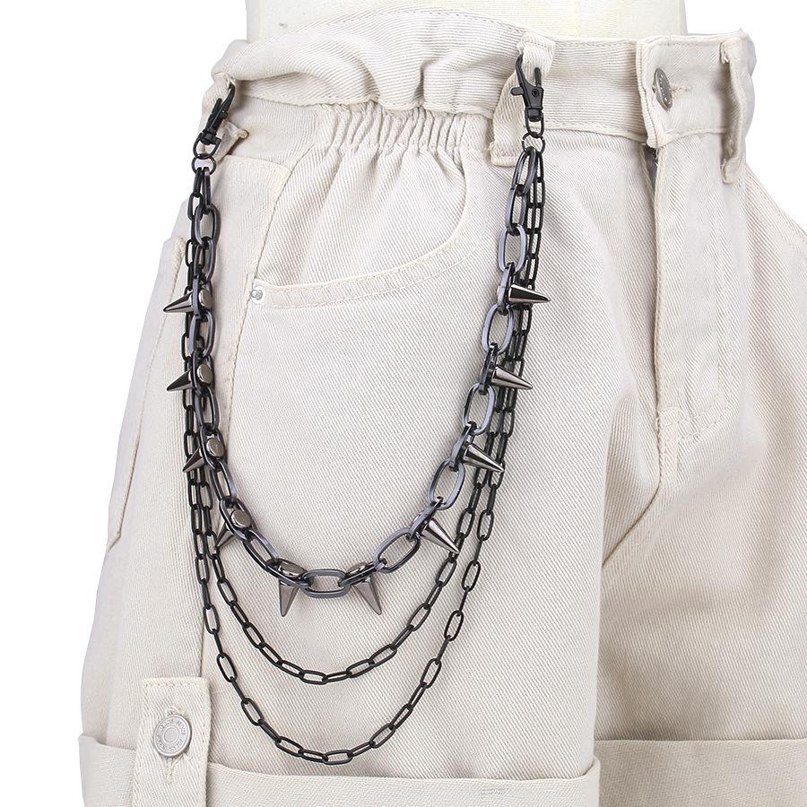 European and American Jewelry Hip Hop Punk Rivet Stage Performance Multi-layer Waist Chain Dress Jeans Accessories