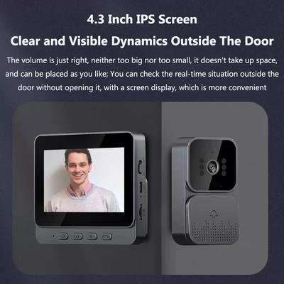 Kabellose Video-Sprechanlage Türklingel HD Nachtsicht 4,3-Zoll IPS-Bildschirm Wasserdichte Visuelle Türklingelkamera Smart Home Sicherheit
