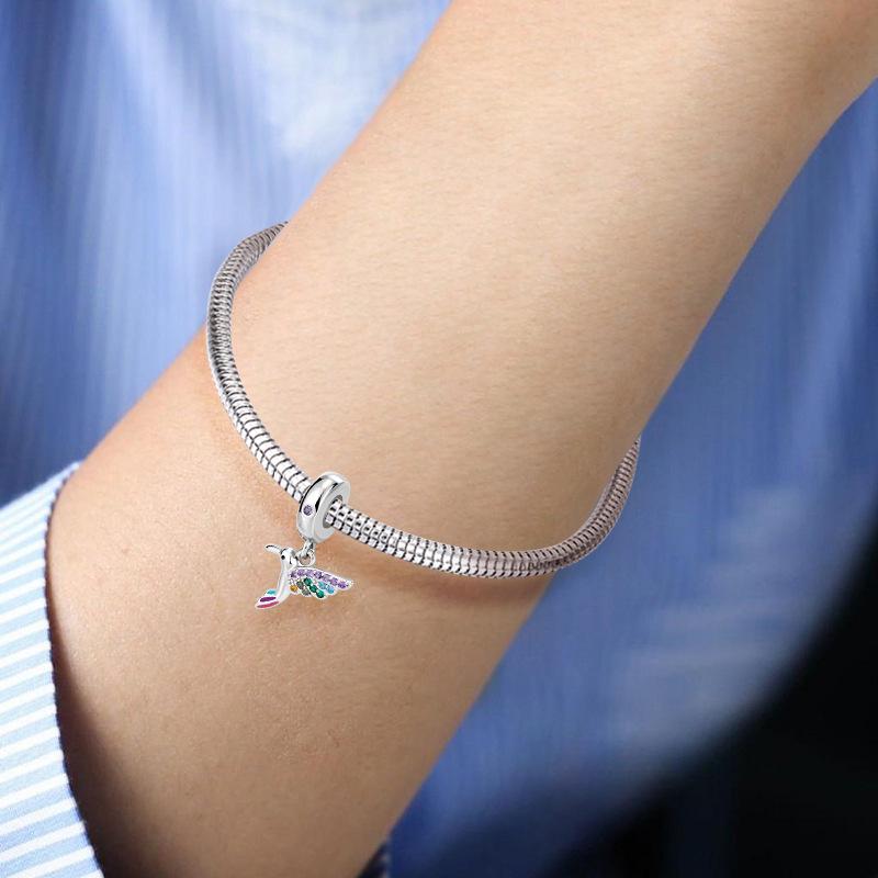 Hummingbird Zircon Charm Necklace & Bracelet - DIY Jewelry Accessories