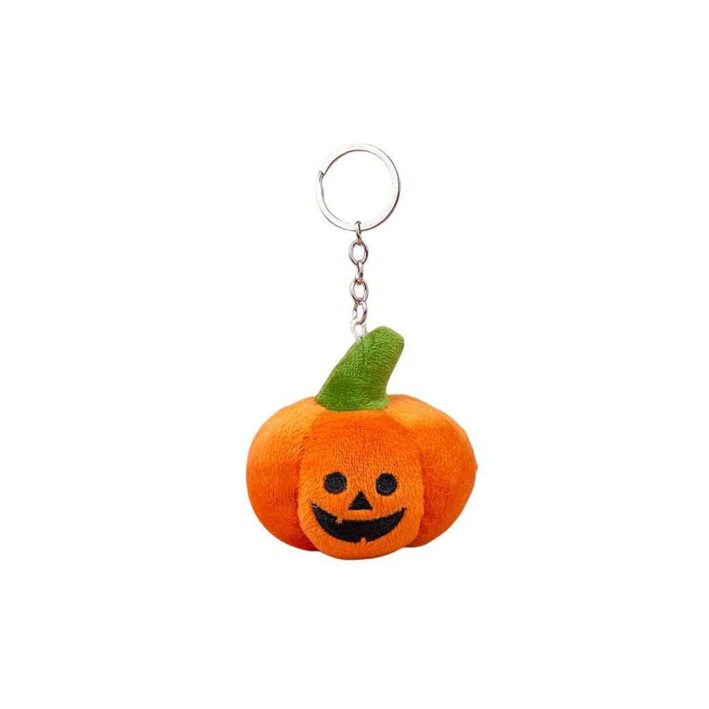 Adorable Plush Pumpkin Keychain Soft Toy For Halloween Gifts Cute Cartoon Style