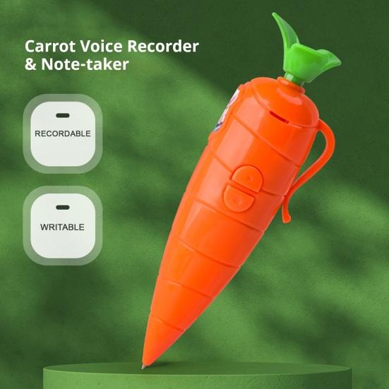 Jouet Stylo Enregistreur pour Enfants avec Lecture de 20 Secondes Enregistreur Mignon en Forme de Carotte/Maïs/Aubergine Stylo Bille Écriture pour Garçons Filles