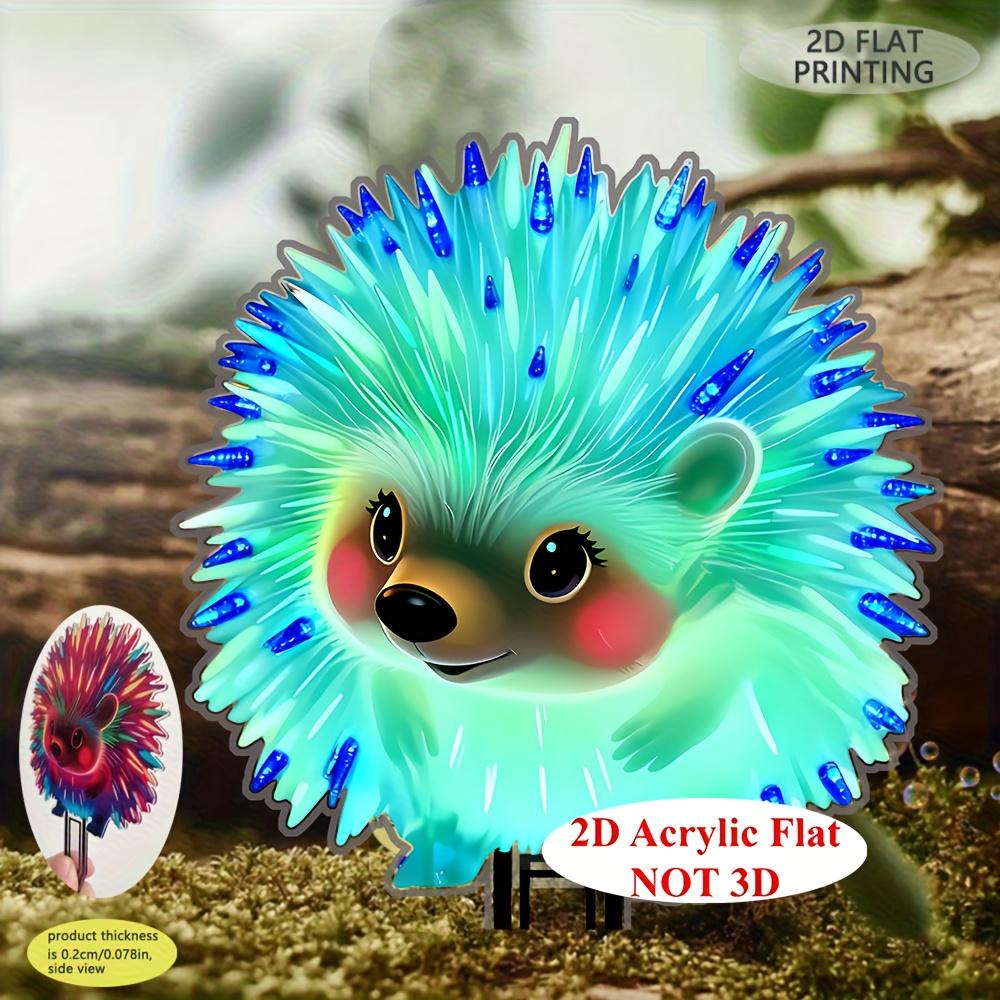 1PC Luminous Hedgehog Garden Floor Plug - UV Activated Neon Color, No Power Required, Lightweight Outdoor/Interior Decoration