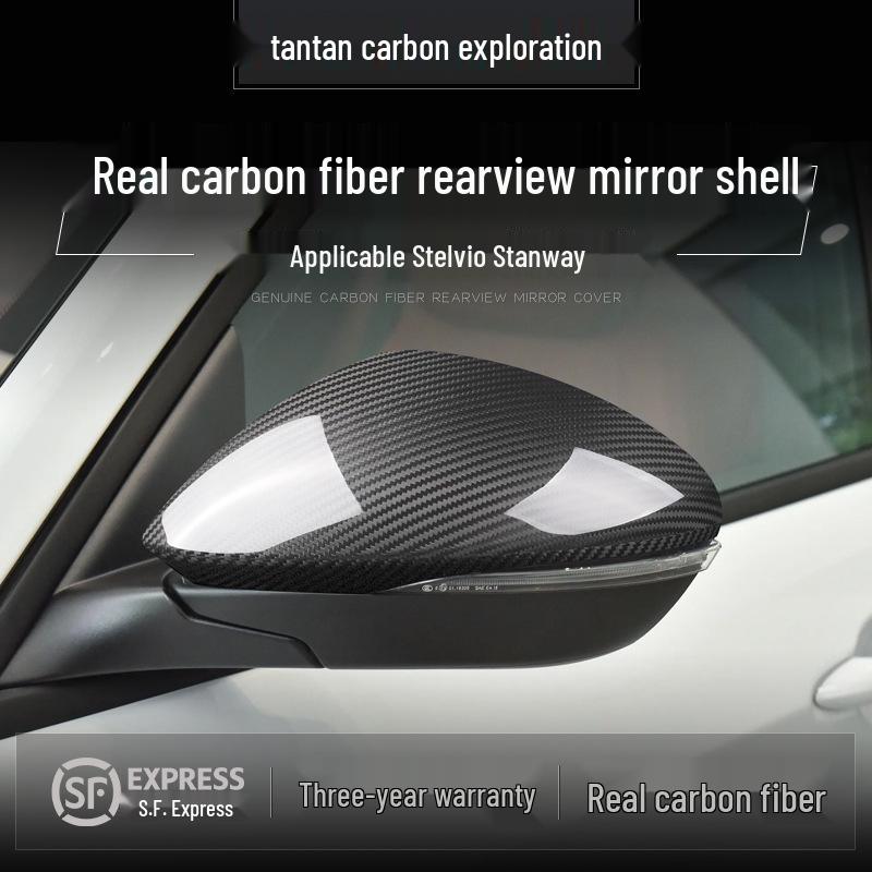 Alfa Romeo Stelvio Carbon Fiber Rearview Mirror Cover Modification
