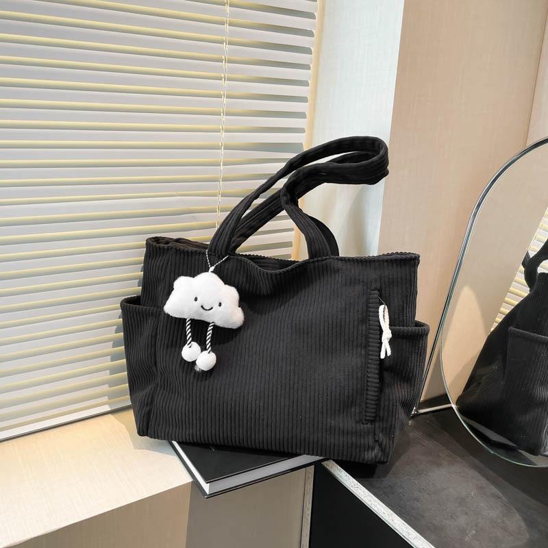 Trendy Versatile Canvas Tote Bag For Women In Solid Colors Perfect For Daily Use