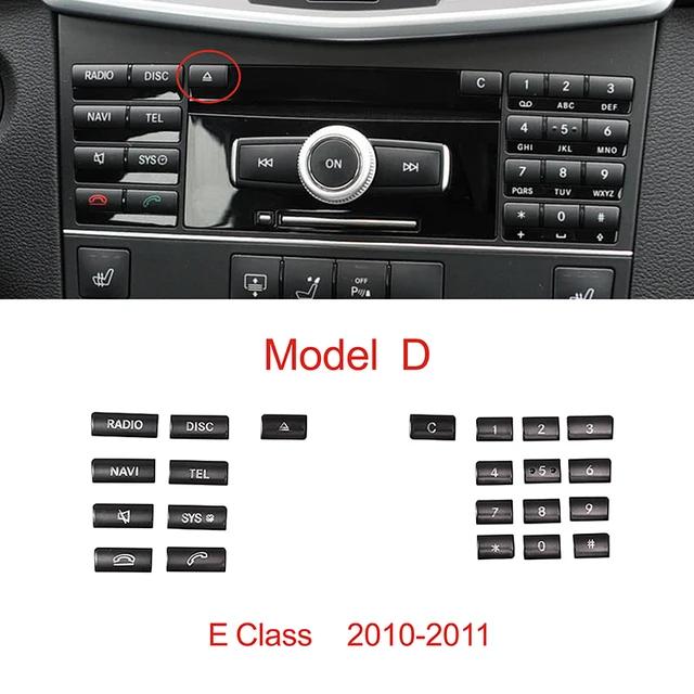 Car Central Control CD Panel Button Decorative Patch Trim Stickers ABS For Mercedes Benz C/E Class W204 W212 GLK CLS 2012-2013