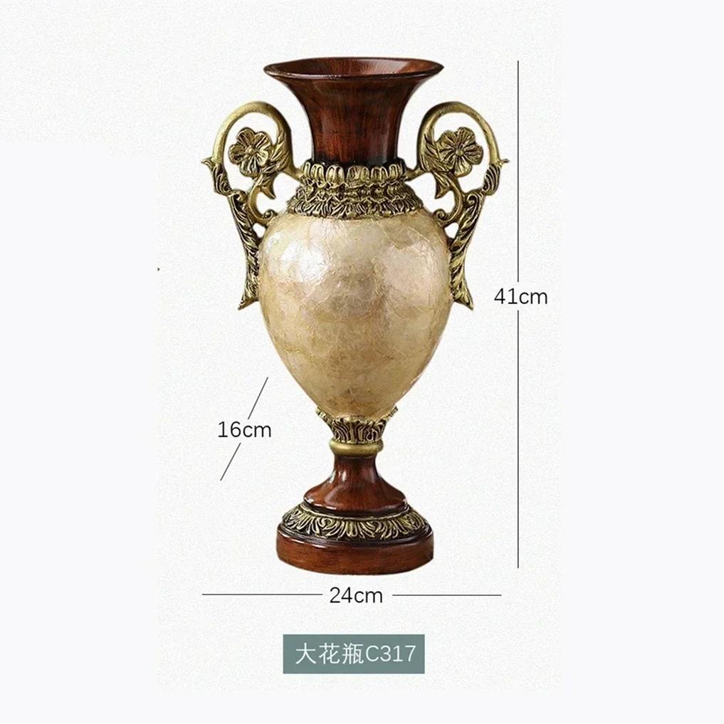 Binaural Flower Arrangement Vases Retro European Style Table Flower Pot Desktop Workmanship Decorate Originality Festival Gifts