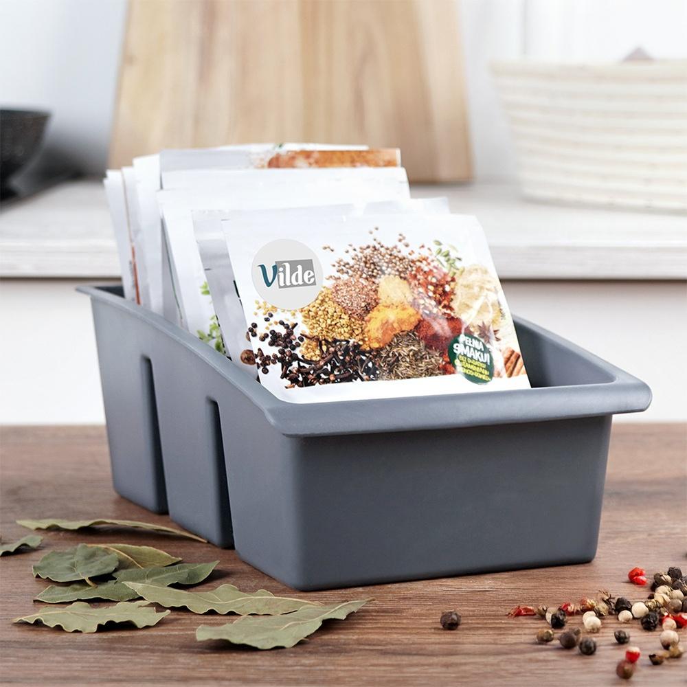Spice Organizer Container Gray 25X15X9 Cm 2 Pcs.