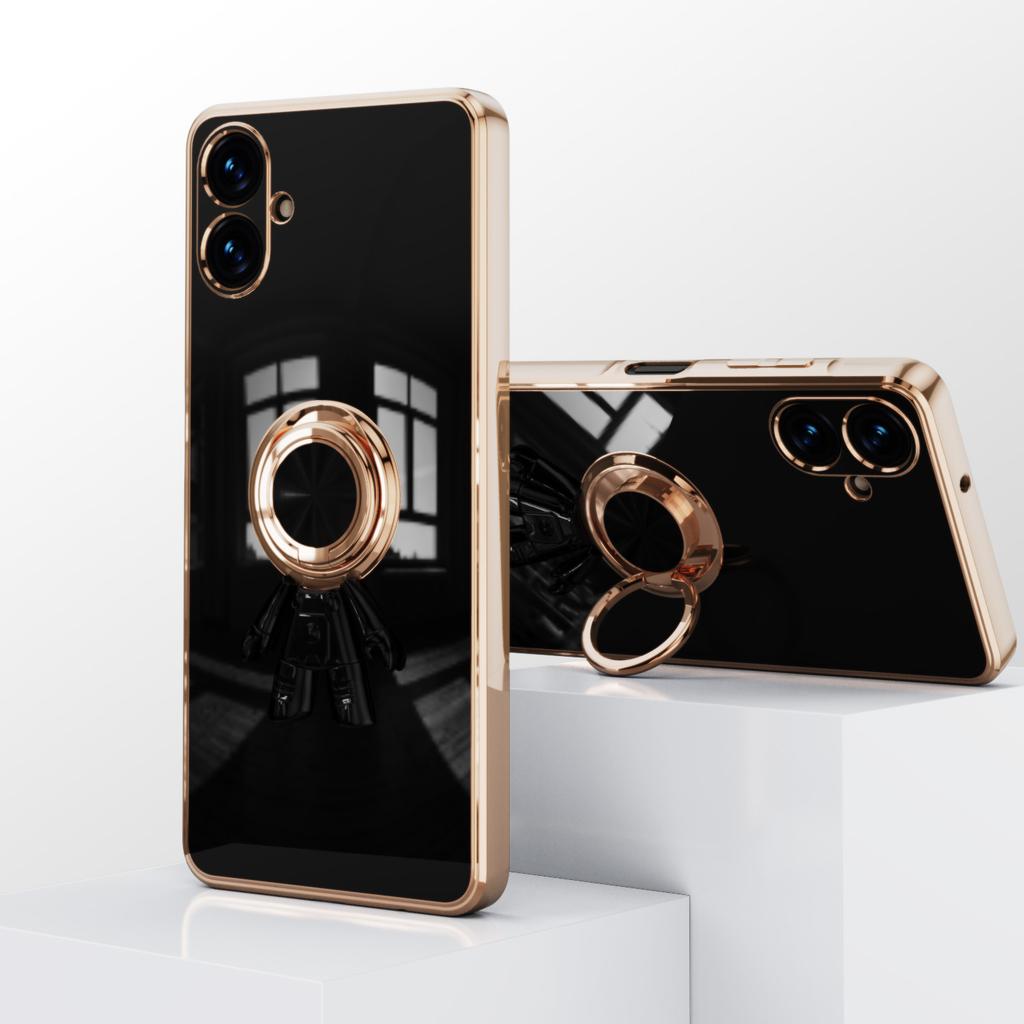 Für Samsung Galaxy A06 4G Hülle mit Astronautenring-Ständer 6D Galvanisierte TPU-Handyhülle