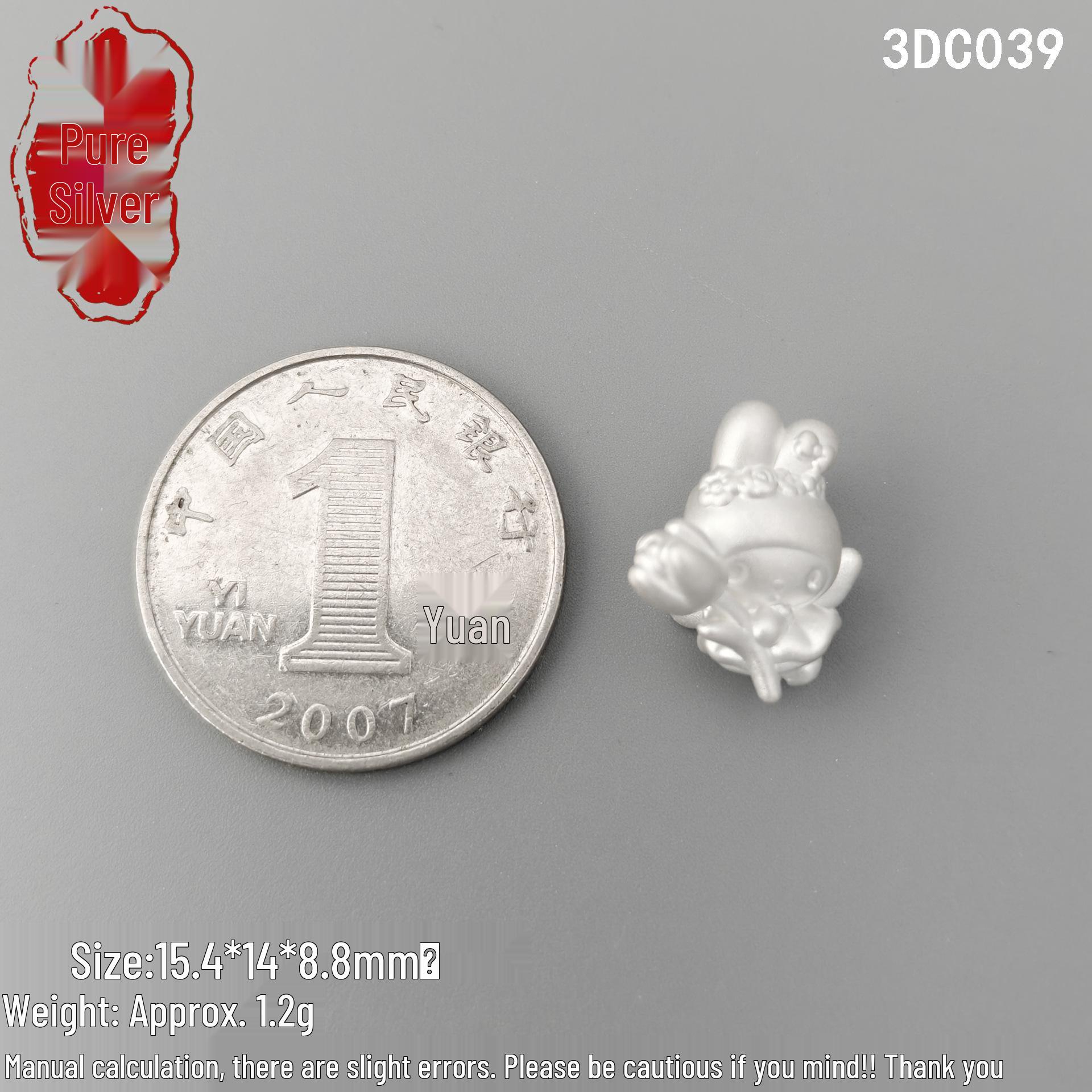 Sterling Silver Angel Tulip 3D Bead Bracelet - Handmade Cute Woven Rope Accessory 999 Sterling Silver: Single Price