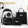 Backpack for Primary and Secondary School Students' School Bag New Fashionable and Trendy Insulated Meal Bag Large Capacity Four Piece Set