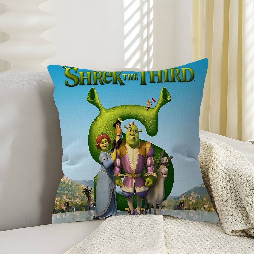 S-Shrek Movie Pillow Gift Home Office Decoration Bedroom Sofa Car Cushion Cover Case 45X45