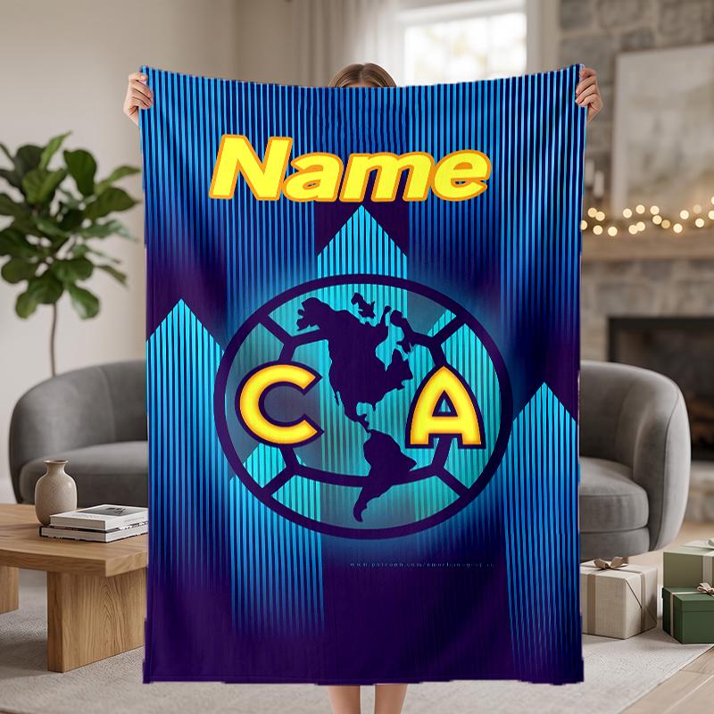 Club America Custom Flannel Blankets Soft Warm Cozy Throws for Home Decor Holiday Gifts