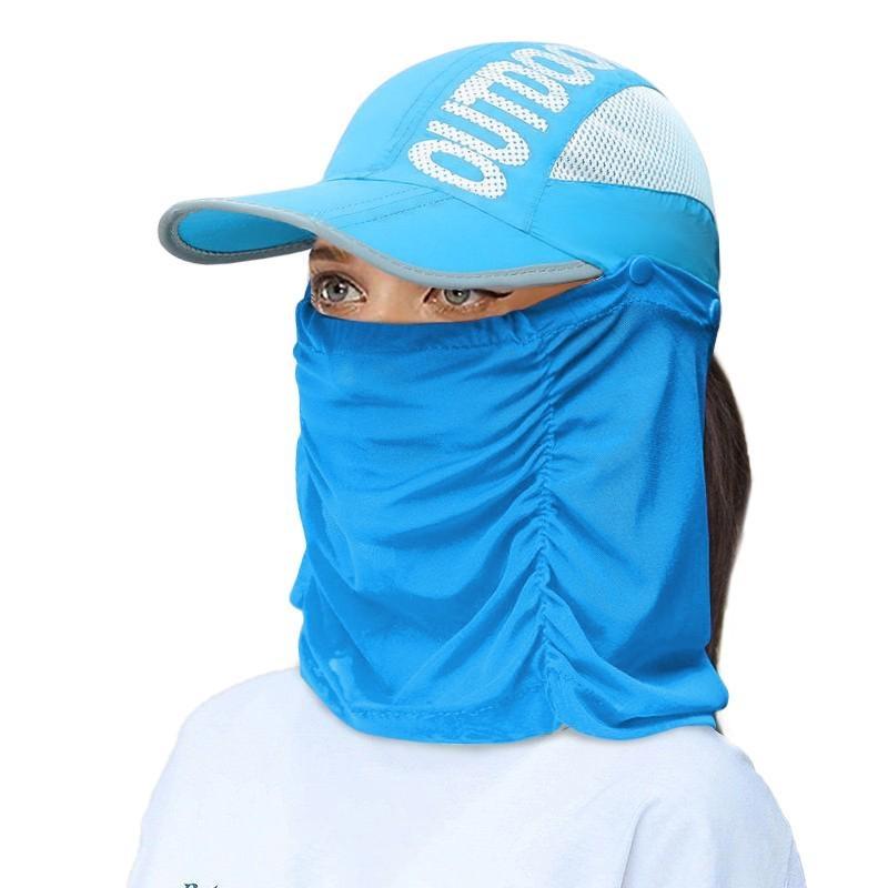 Sonnenhüte für Damen, UV-Schutz, faltbar, breite Krempe, Outdoor-Angelhut mit Gesichts- und Nackenschutz, Klappe, atmungsaktive Netzkappe