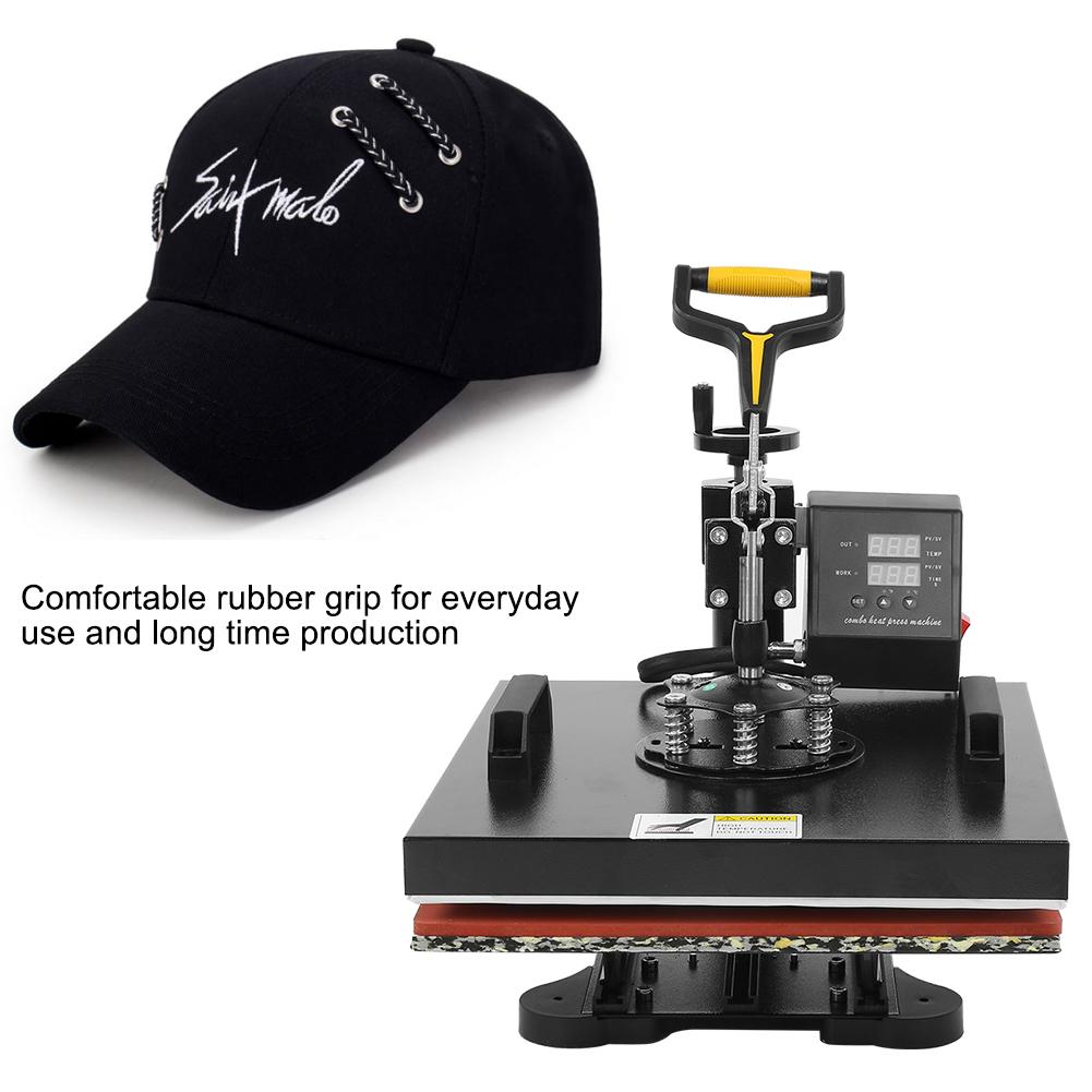 5 in 1 38*38cm Heißpresse Maschine Wärmeübertragung Drucker für T-Shirt Tasse Kappe Teller
