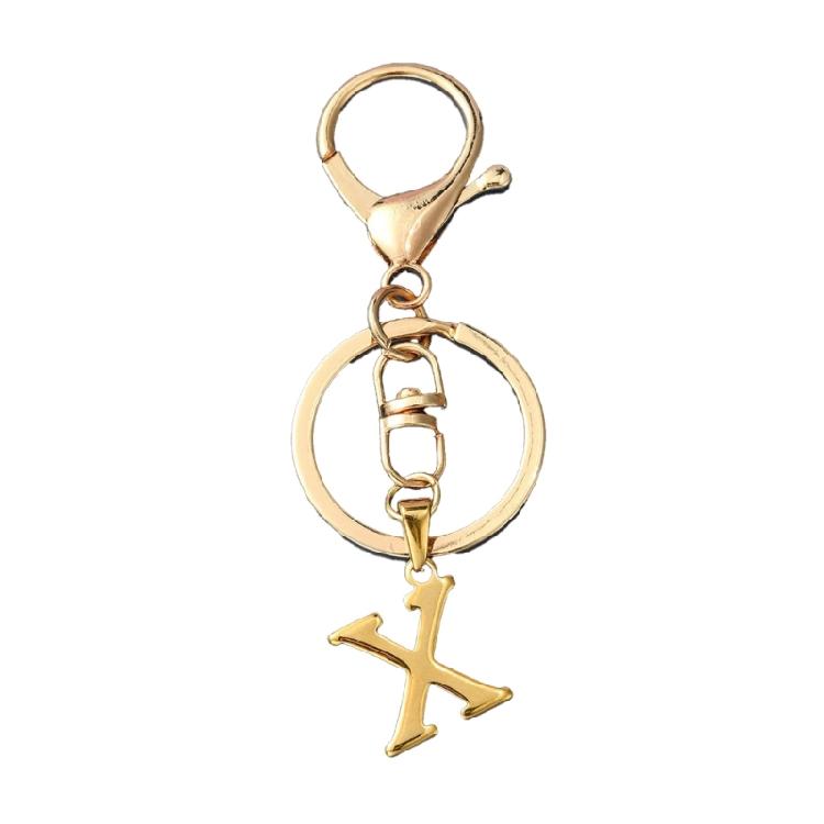 Elegant Keychain Letter Shape Stylish Key Holder Unique Key Ornament Stainless Steel Texture Perfect for Party and Daily