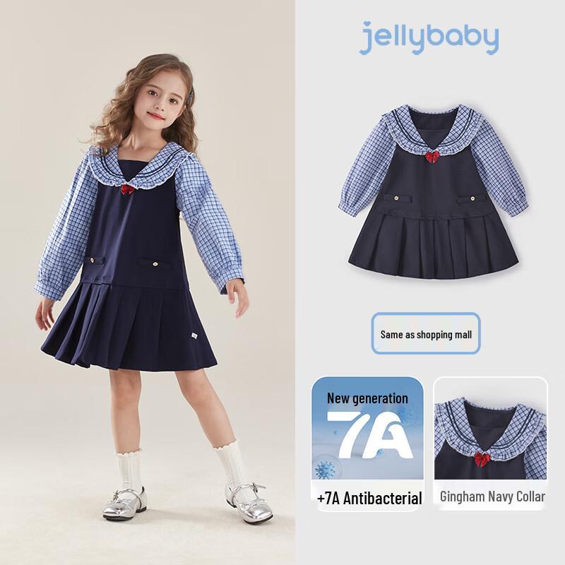 JELLYBABY Girls Academy Style Sailor Collar Princess Dress 110